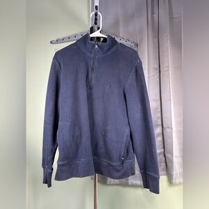 Nautica Blue Zip-Up Sweatshirt with High Collar